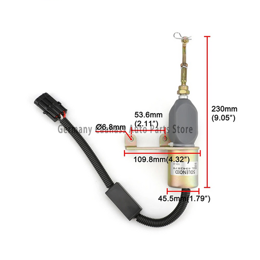 China Guangzhou For Cummins 6BT 6BTA 5.9L 4BT 4BTA Engine Fuel Shutoff Solenoid 5295567 4942879 24V Excavator Genset Parts